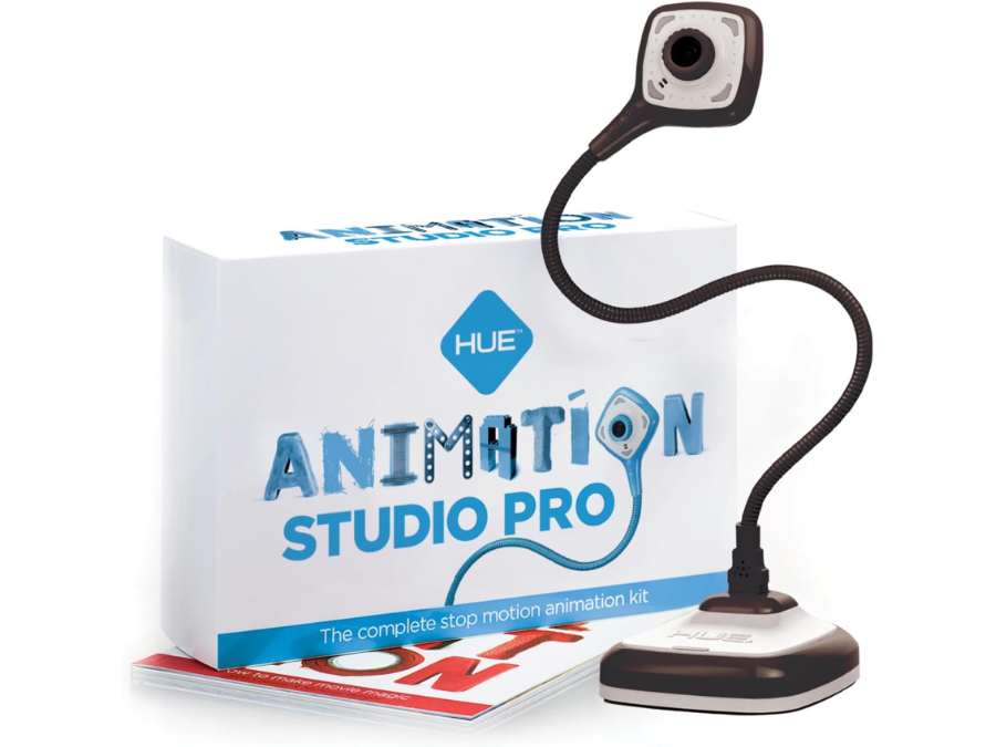 HUE Animation Studio Pro : Kit Stop Motion (Caméra Flexible Full HD 1080p, Logiciel, Livre) pour Windows/macOS (Noir)