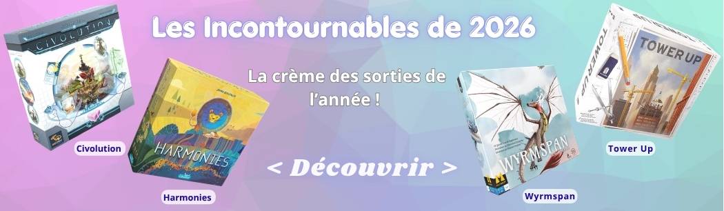 Banniere nouveautés jeux de société 2026 disponible dans la boutique Sonkdo